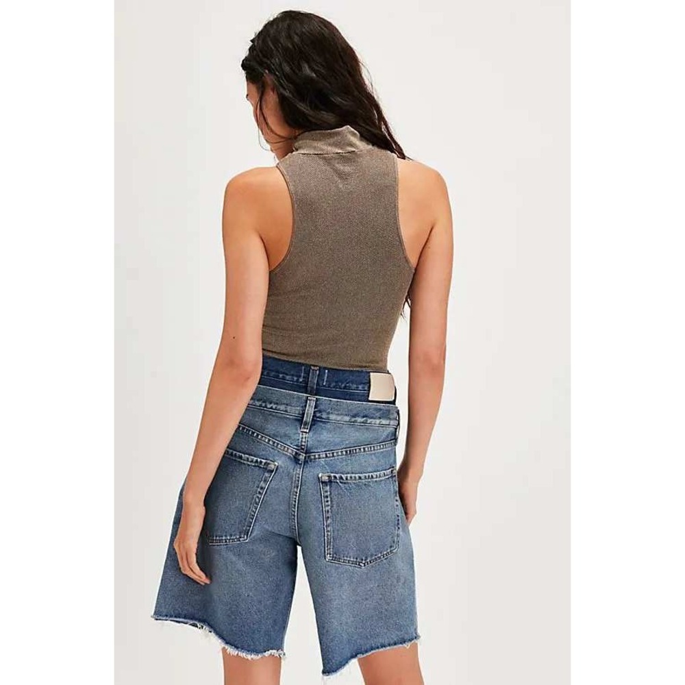 Citizens of Humanity Double Waistband Mori Corset Denim Shorts Raw Hem 28 FP - Picture 3 of 8